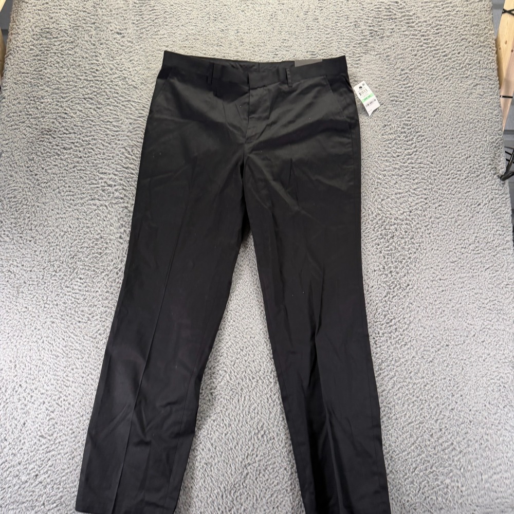 INC International Concepts EDV Collins Pant Men 36x30 Black Cotton Dress Stretch